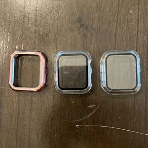 3 Apple Watch protectors, 2 with screen protector attached For Apple Watch 40 mm